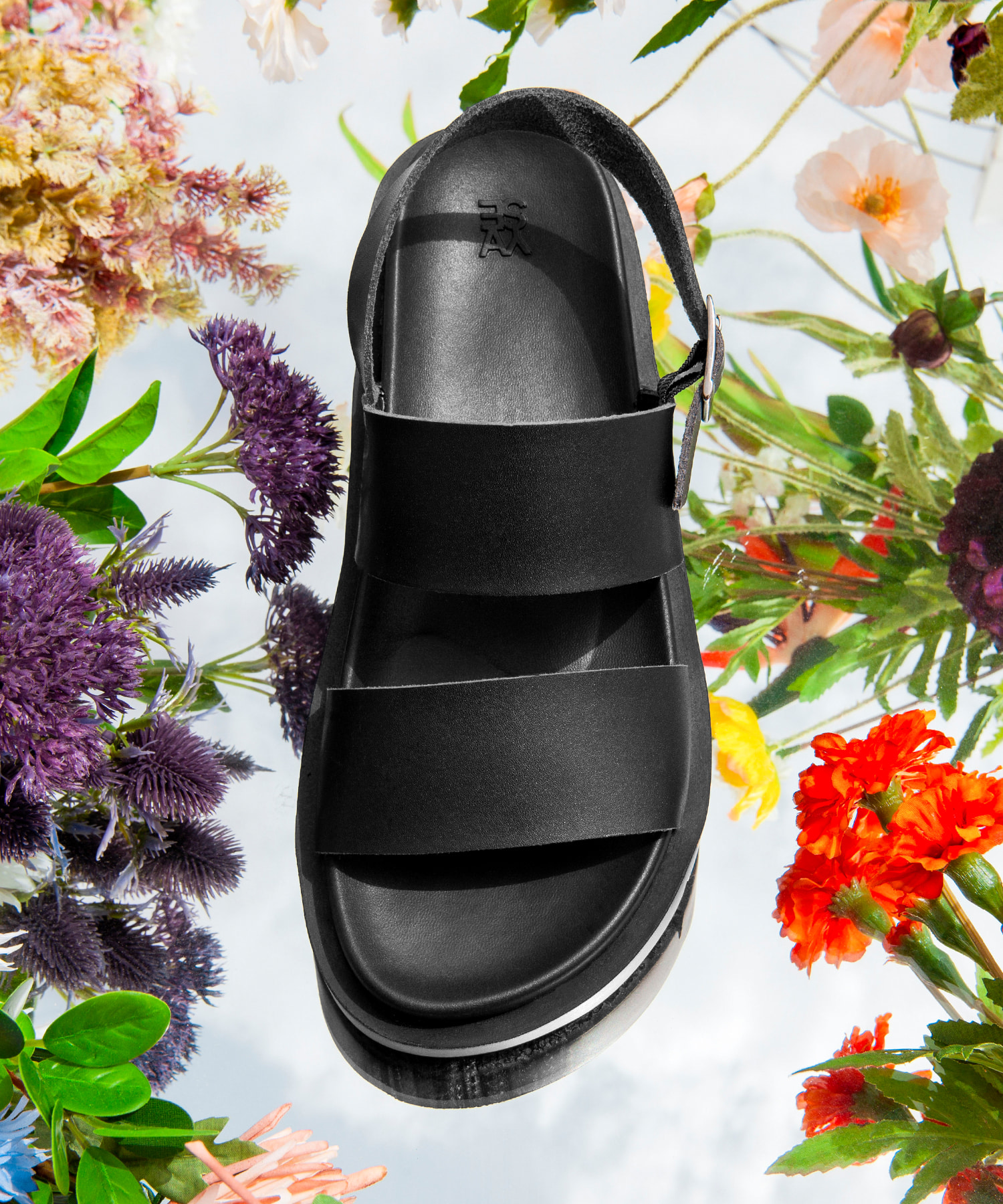 Santorini Sandals leather black 552#